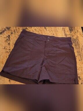REI Women’s Brown/Purple  High-Rise Utility Shorts Comfort Waistband Sz 12